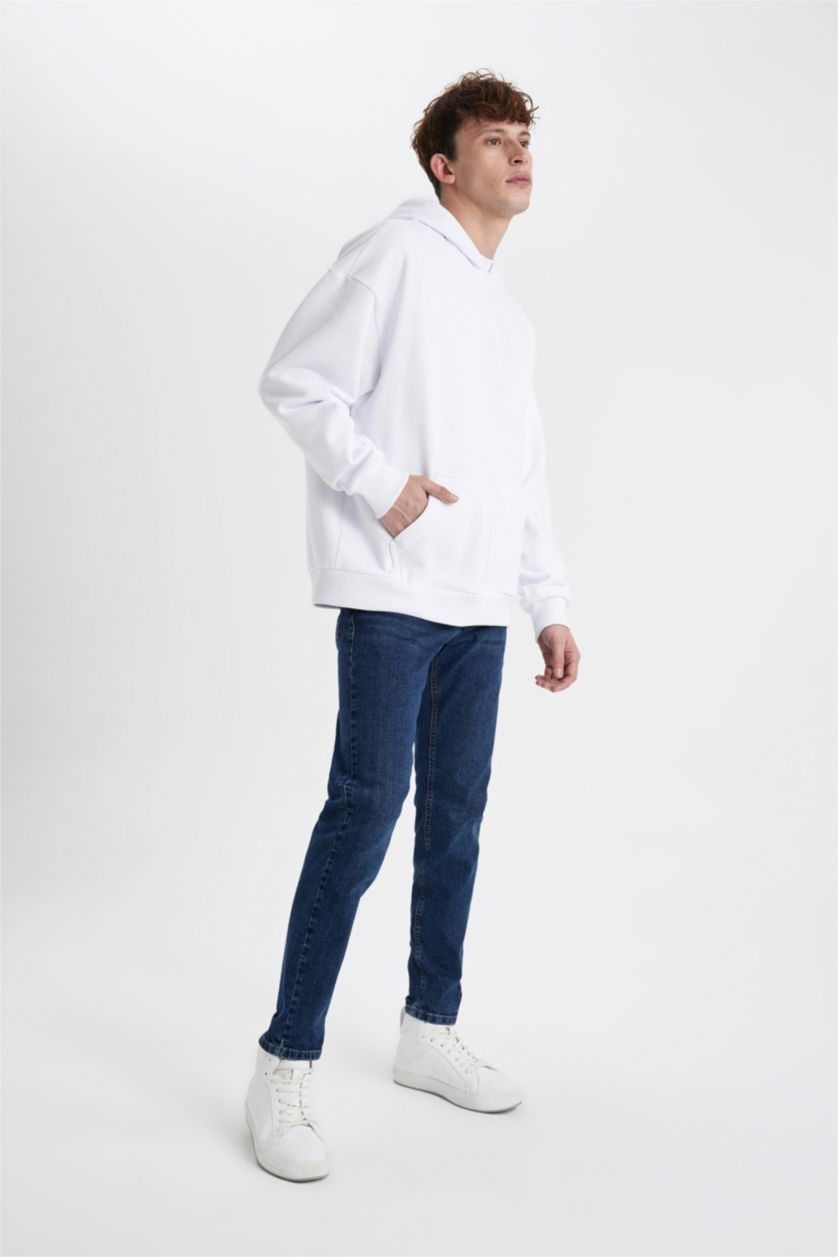 MAN Dark Blue Slim Tapered Fit Narrow Fit Normal Waist Tapered Leg Jeans