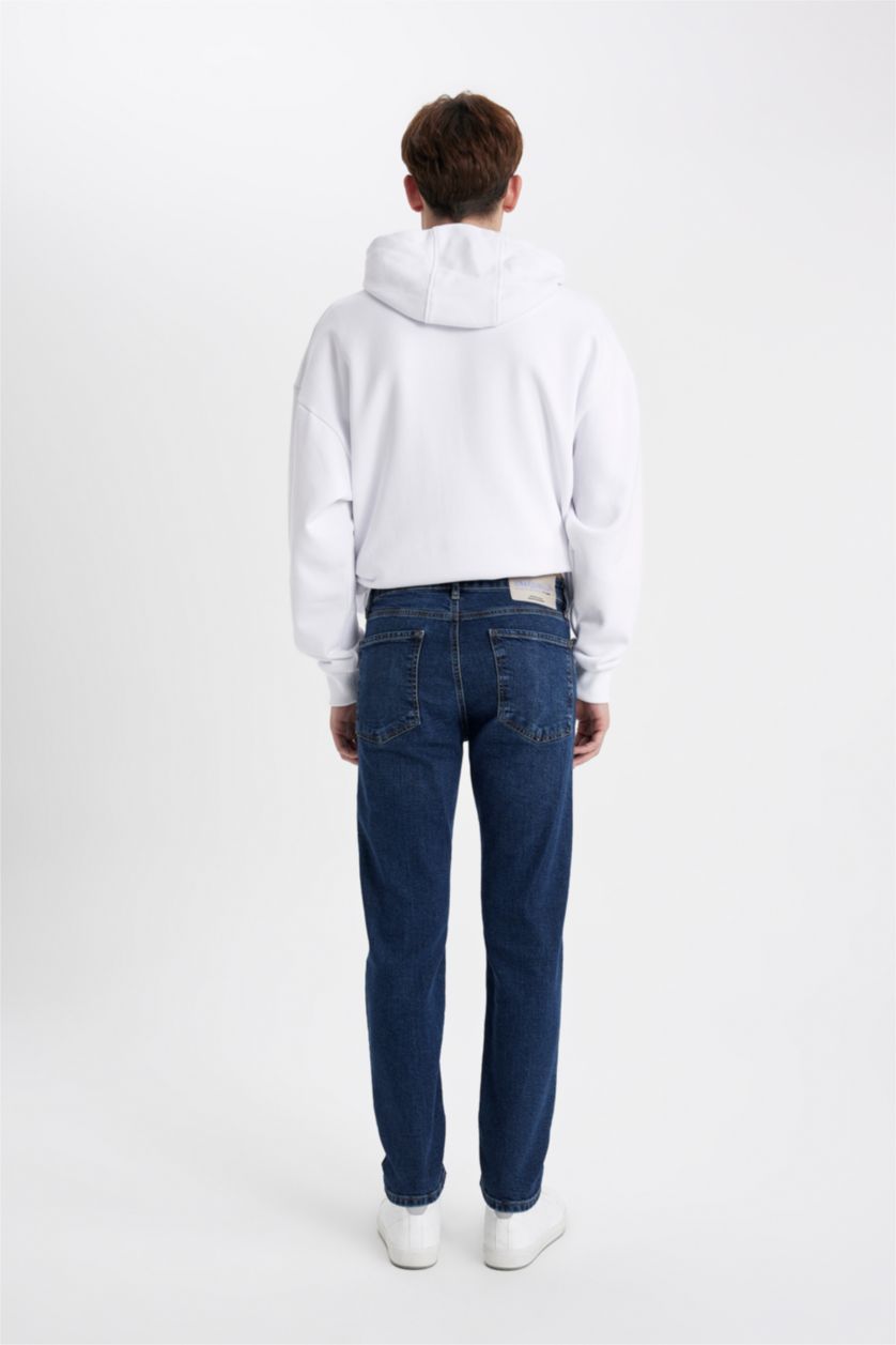 MAN Dark Blue Slim Tapered Fit Narrow Fit Normal Waist Tapered Leg Jeans