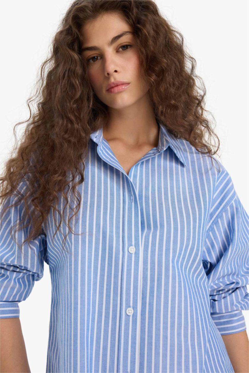 FEMME Bleu Chemise oversize en oxford à manches longues