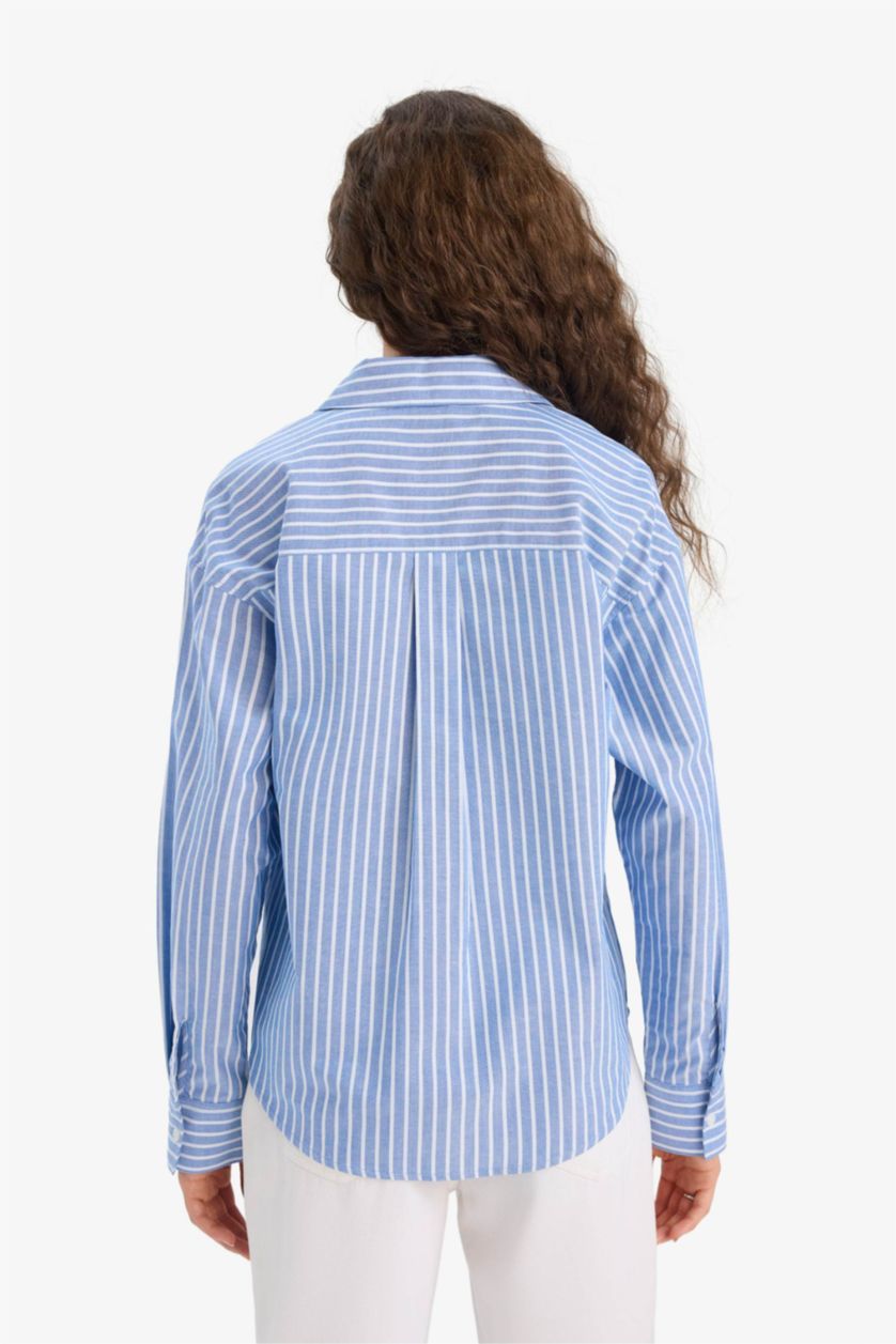FEMME Bleu Chemise oversize en oxford à manches longues
