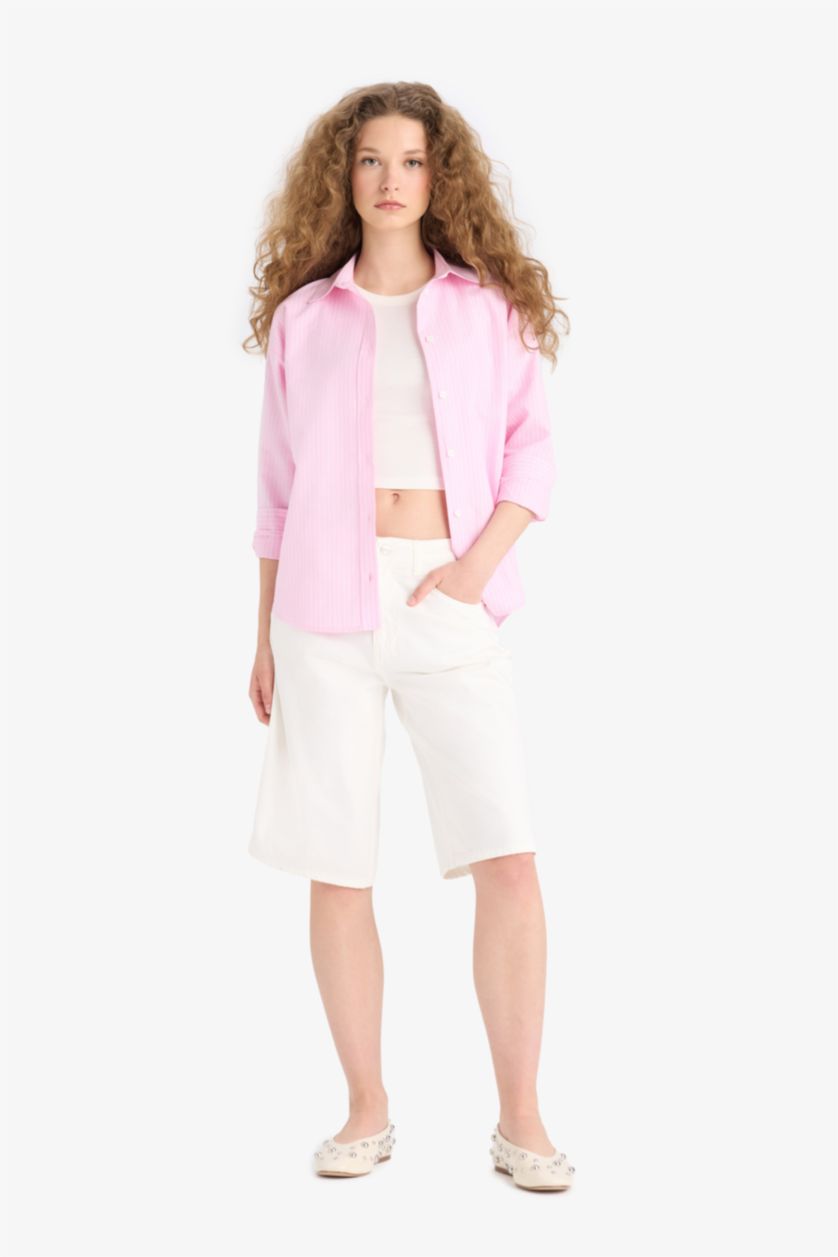 FEMME Rose Clair Oversize Fit Oxford Long Sleeve Shirt