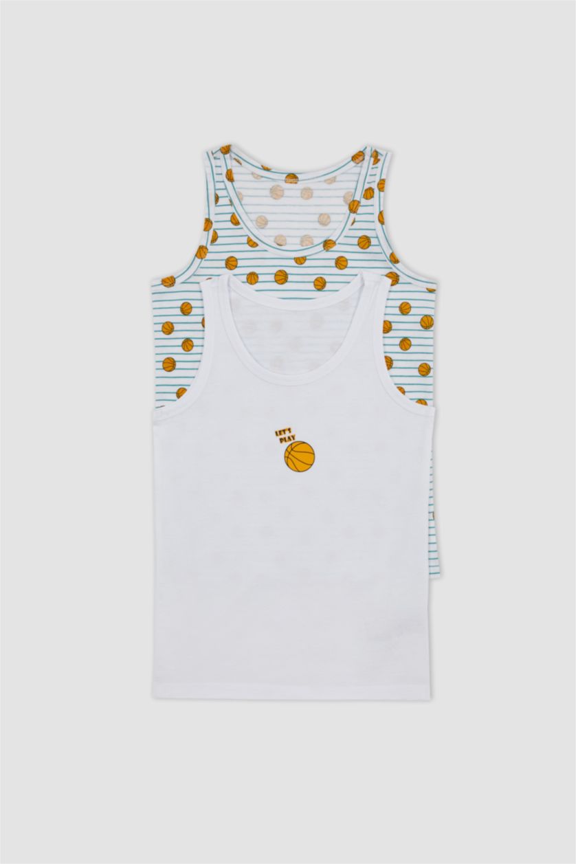 BOYS & TEENS White Boy 2 piece Regular Fit Tank Top