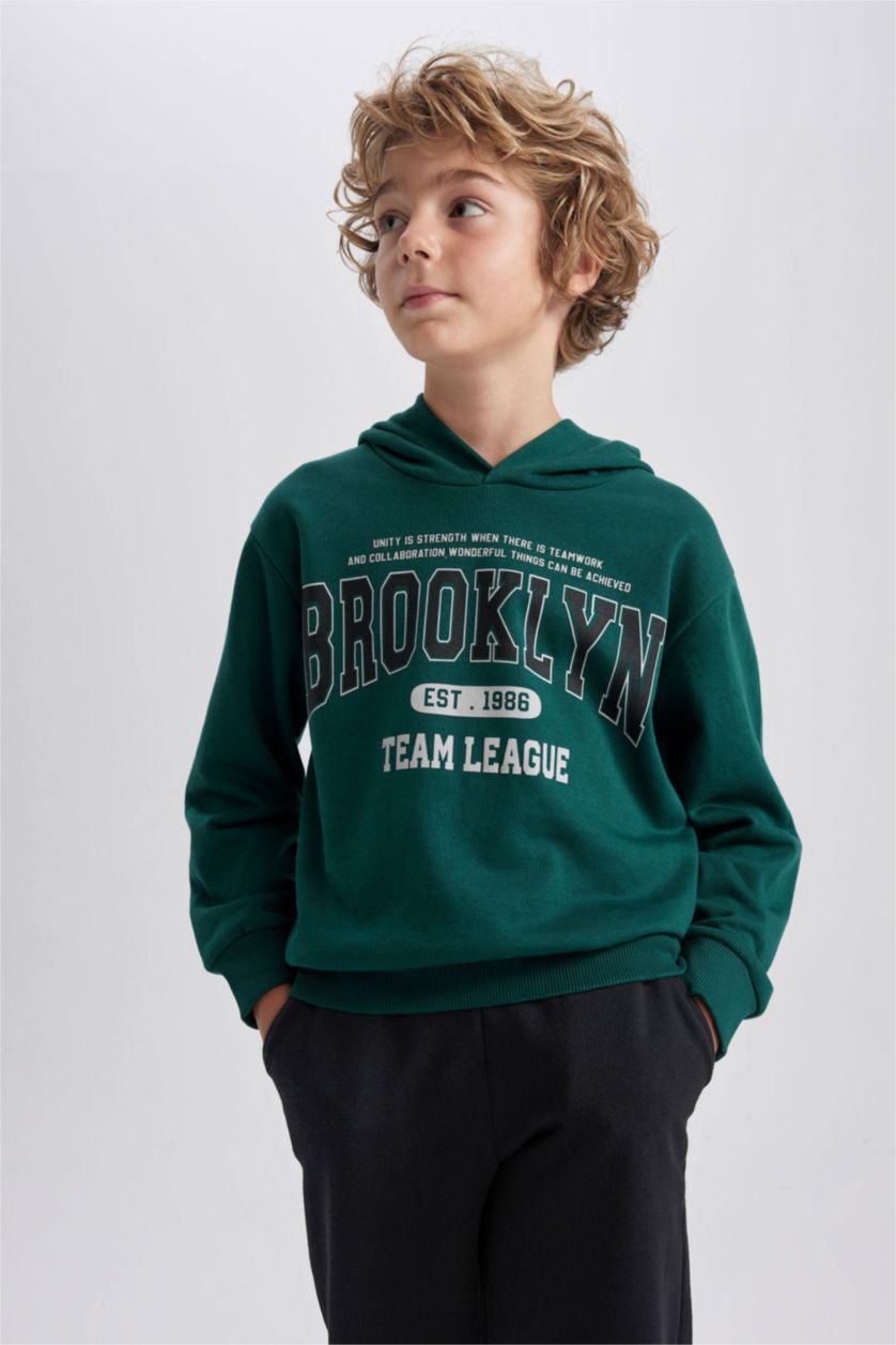 أولاد أخضر غامق سيت ولادي سويت شيرت سويت بانتس - قطعتين