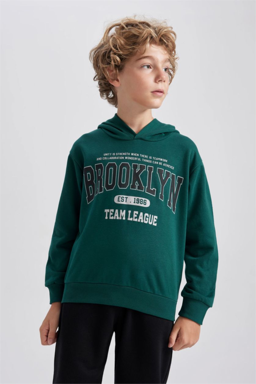 أولاد أخضر غامق سيت ولادي سويت شيرت سويت بانتس - قطعتين