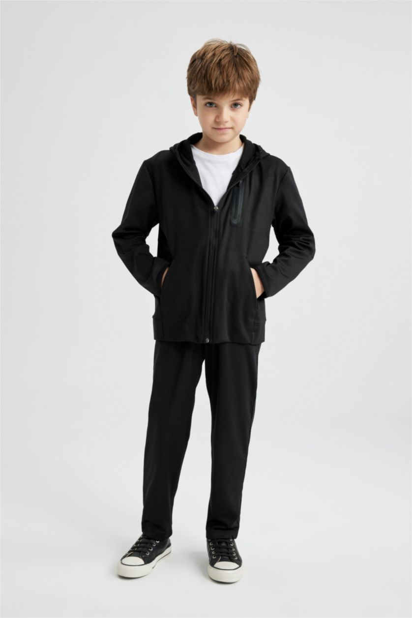 GARÇONS Noir ensemble de Sweatshirt à Capuche et Jogging Pour Garçon - 2 Pièces