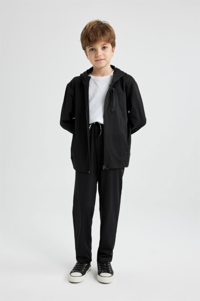 GARÇONS Noir ensemble de Sweatshirt à Capuche et Jogging Pour Garçon - 2 Pièces