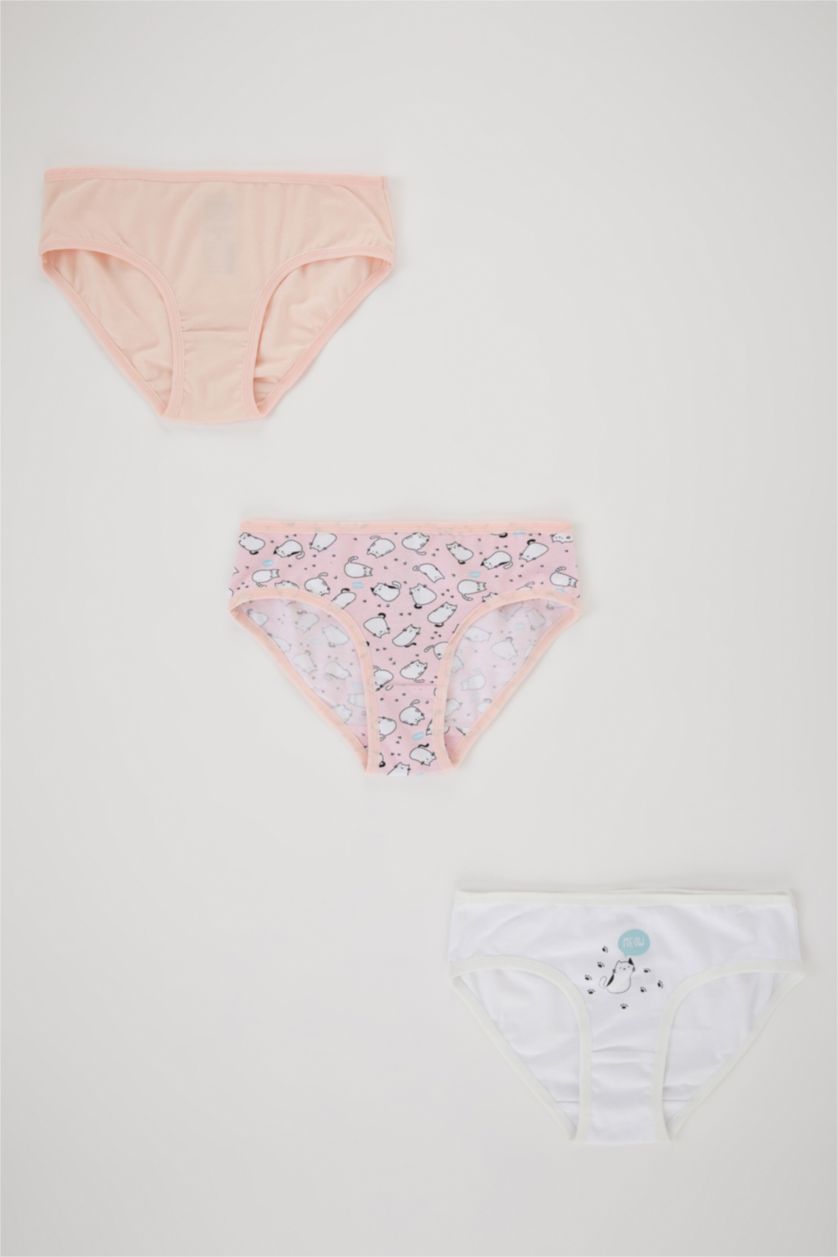 FILLES Blanc Slips Pour Fille - 3 Pièces