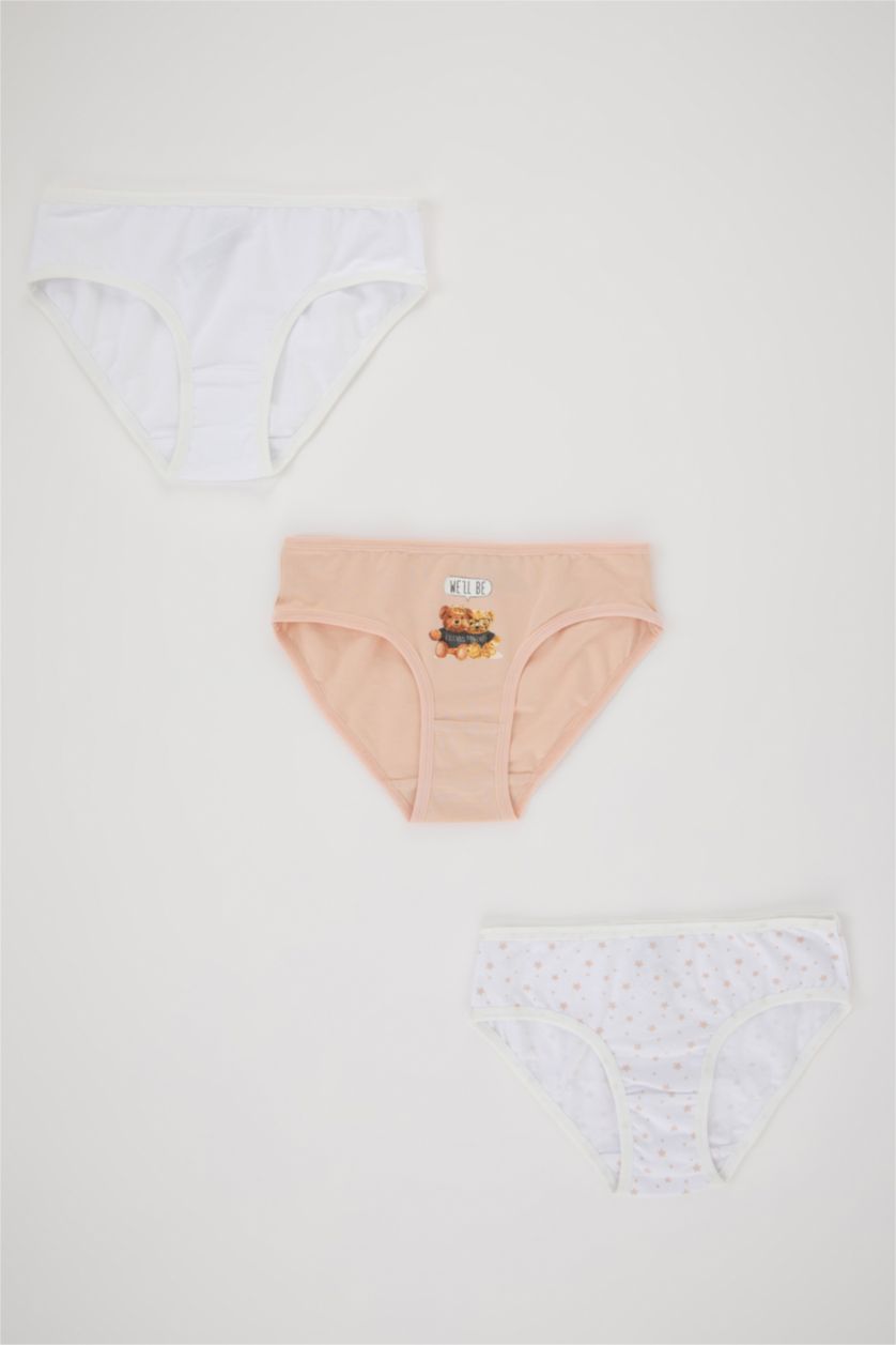 FILLES Blanc Slips Pour Fille - 3 Pièces