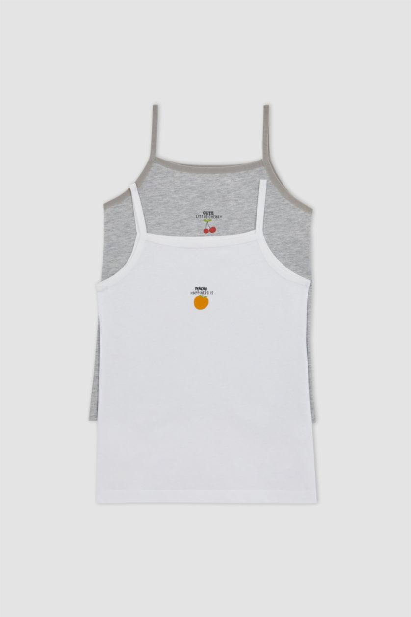 بنات أبيض أندر شيرت بناتي - قطعتين