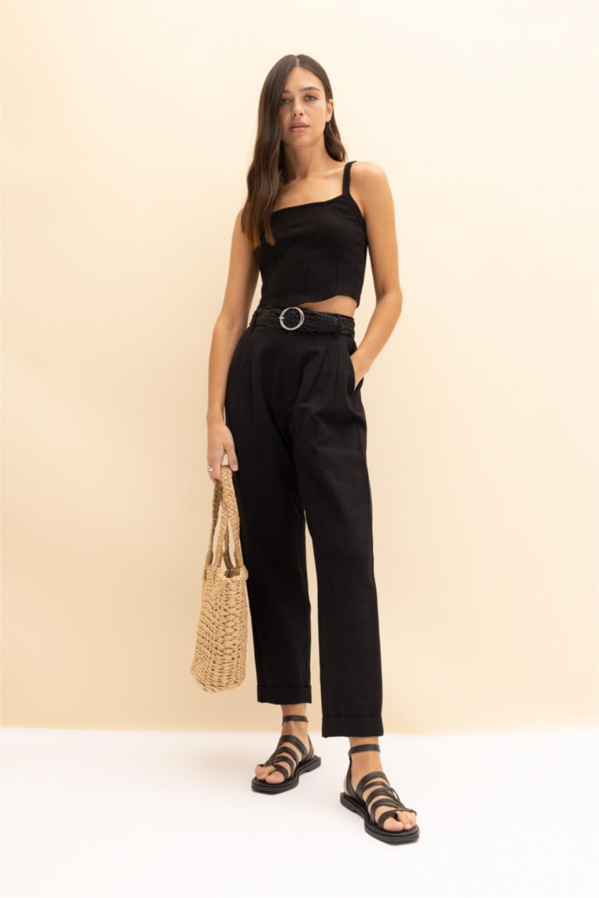 Kadın Siyah Fitted U Yaka Korse Görünümlü Fitilli Kaşkorse Siyah Atlet