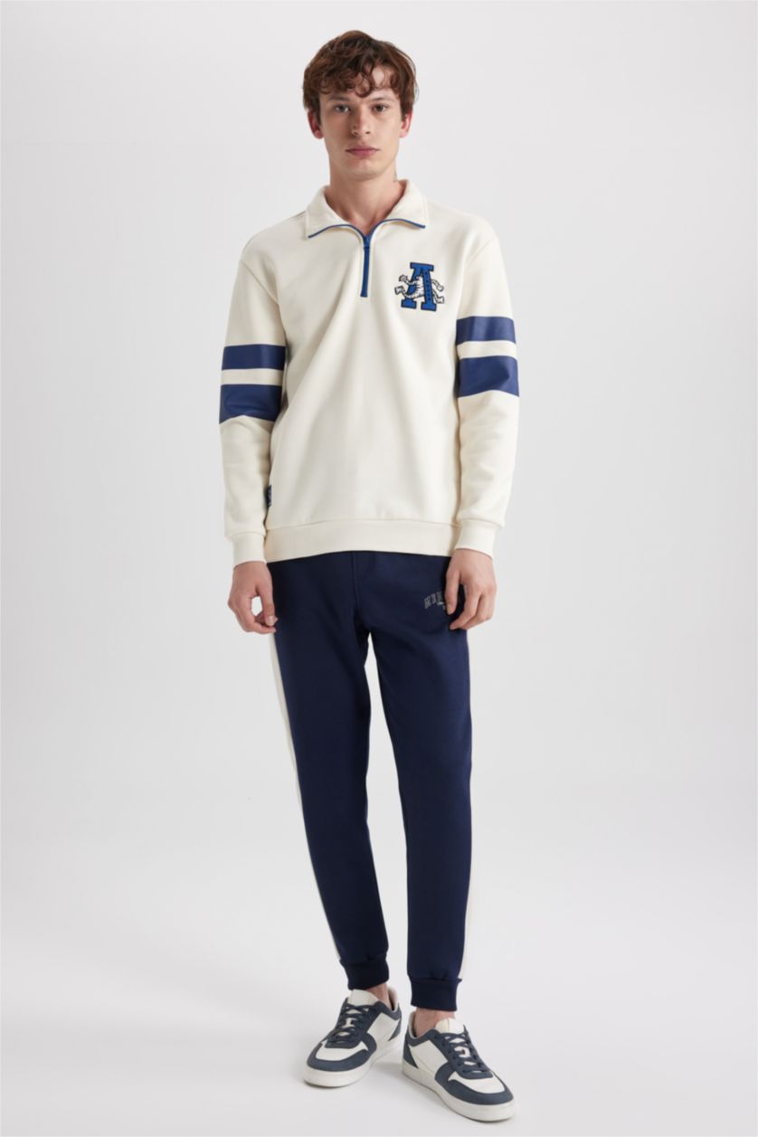 MAN NAVY Slim Fit Rib Hem With Pockets Trousers