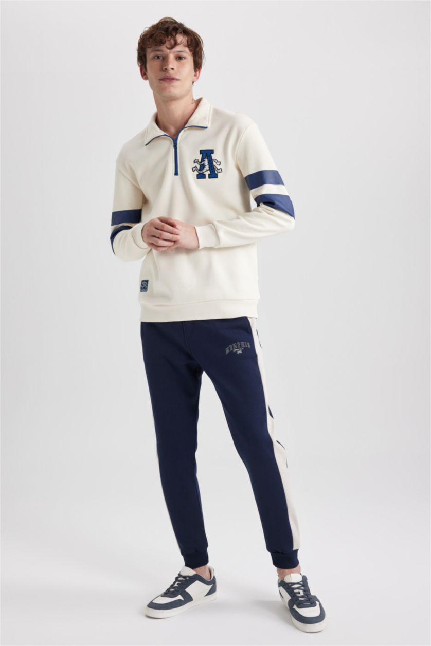 MAN NAVY Slim Fit Rib Hem With Pockets Trousers