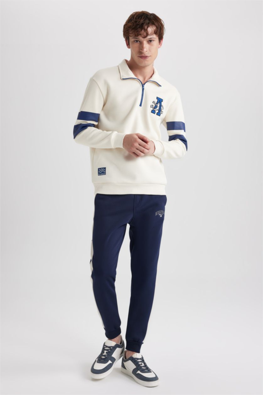 MAN NAVY Slim Fit Rib Hem With Pockets Trousers