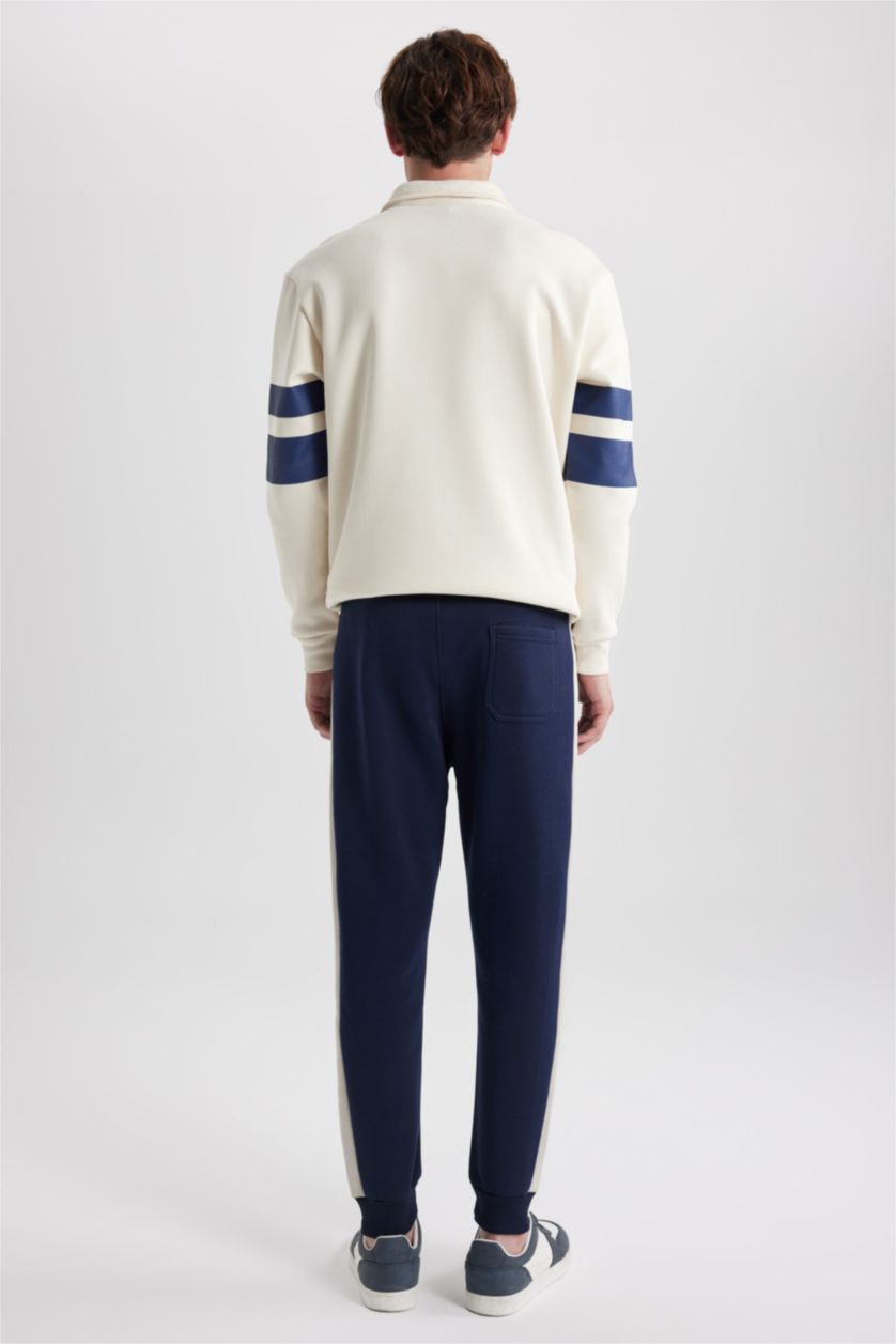 MAN NAVY Slim Fit Rib Hem With Pockets Trousers