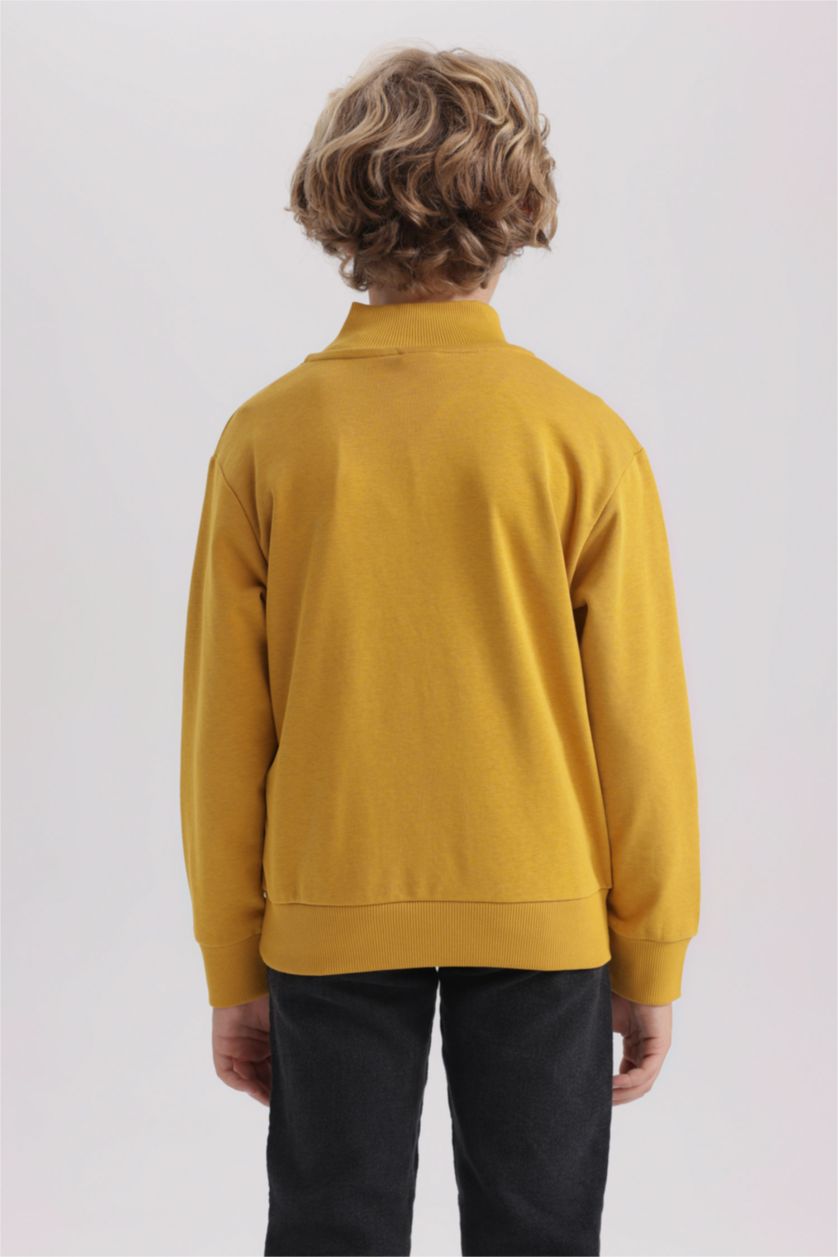 أولاد أصفر سويت شيرت اولادي قصة عادية بنصف سحاب