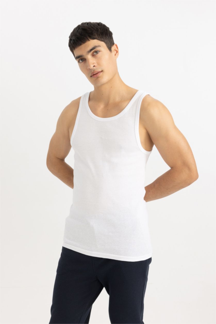 Мужчины Белый Майка приталенного кроя, 2 шт