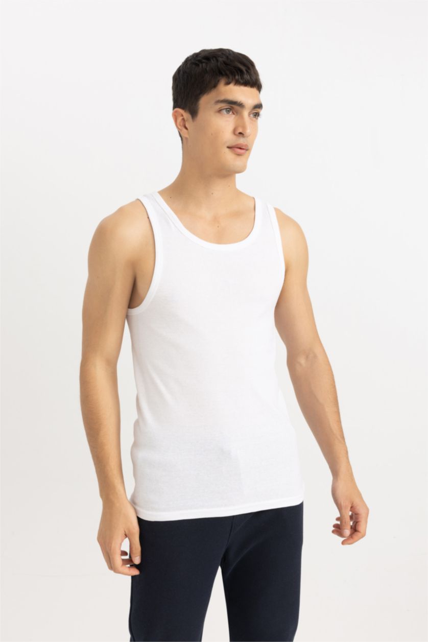 Мужчины Белый Майка приталенного кроя, 2 шт