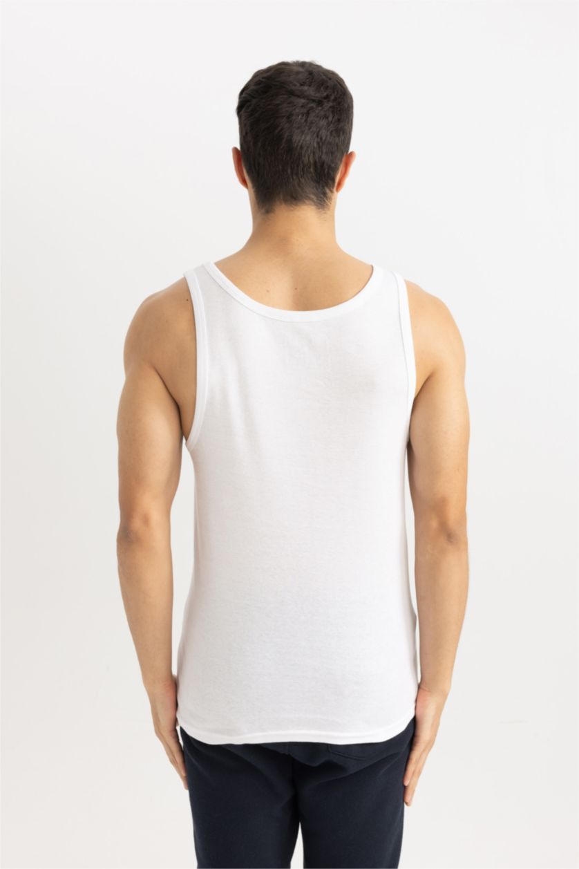 Мужчины Белый Майка приталенного кроя, 2 шт