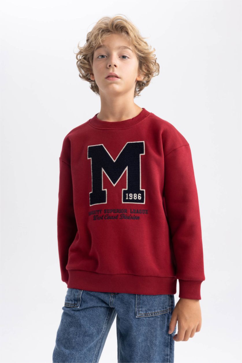 أولاد خمري سويت شيرت اوفر سايز  بياقة مستديرة