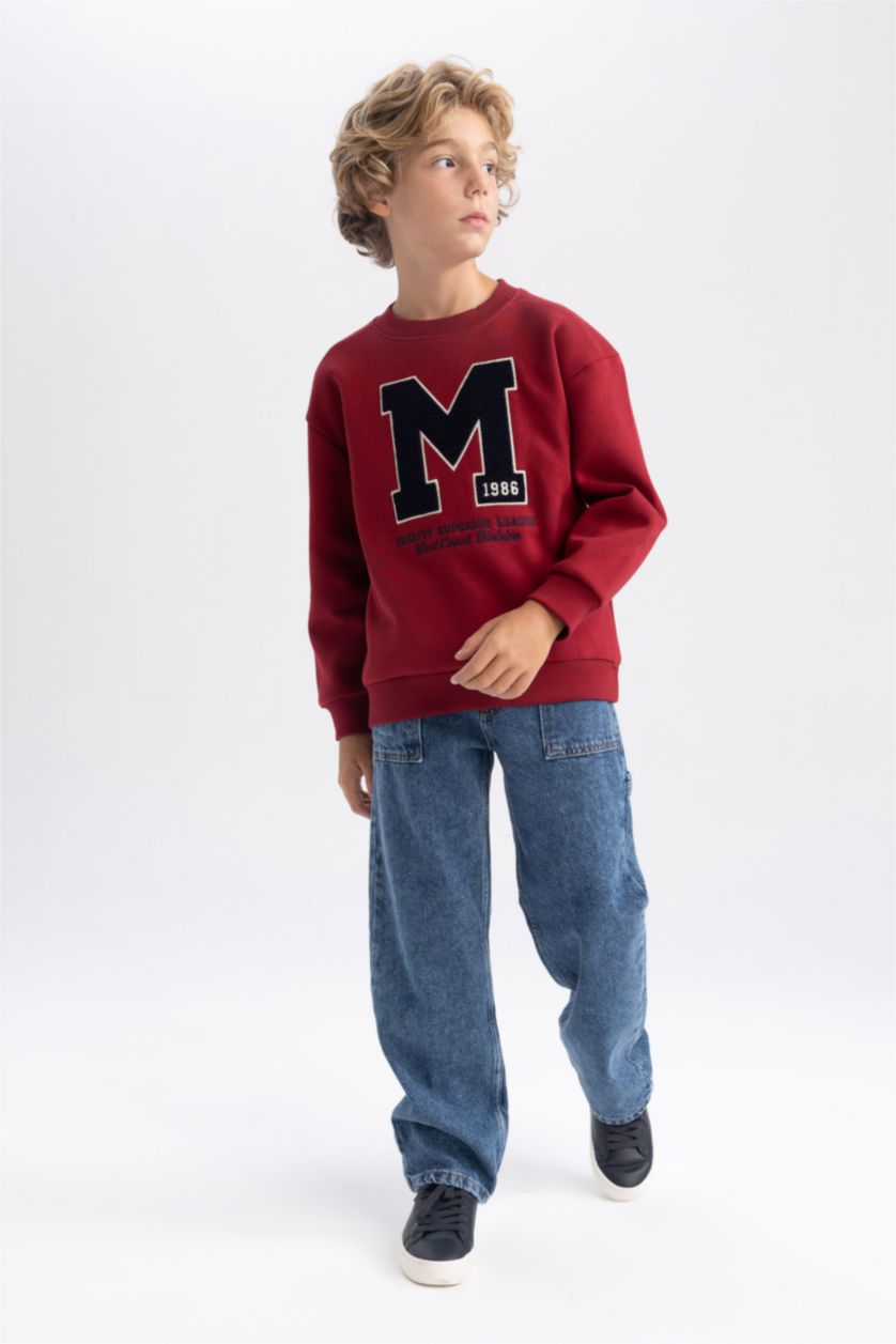 أولاد خمري سويت شيرت اوفر سايز  بياقة مستديرة