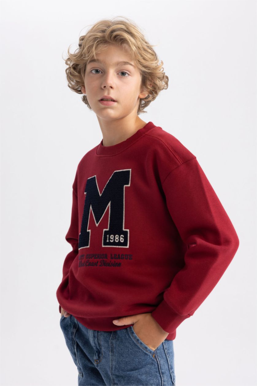 أولاد خمري سويت شيرت اوفر سايز  بياقة مستديرة