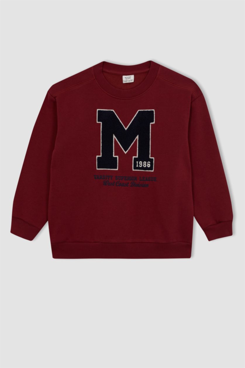 أولاد خمري سويت شيرت اوفر سايز  بياقة مستديرة