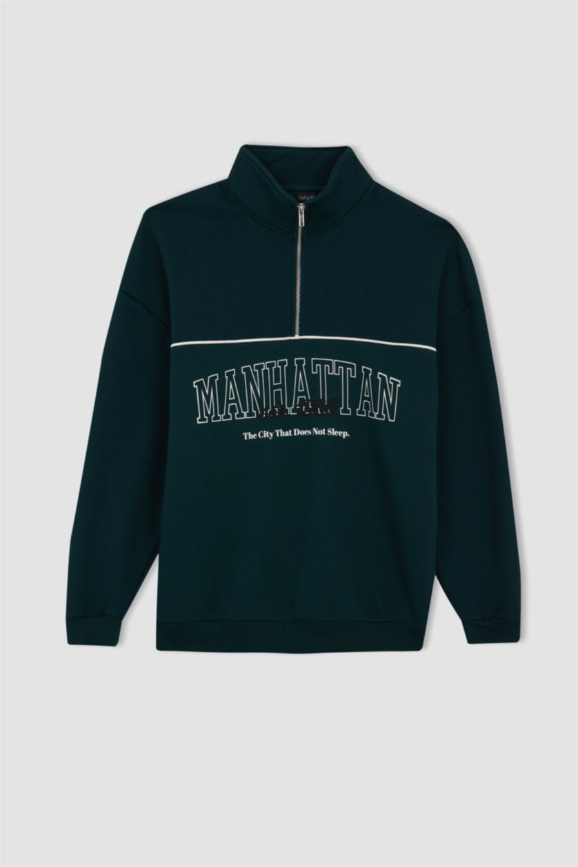 MAN Green Oversize Fit Long Sleeve Sweatshirt