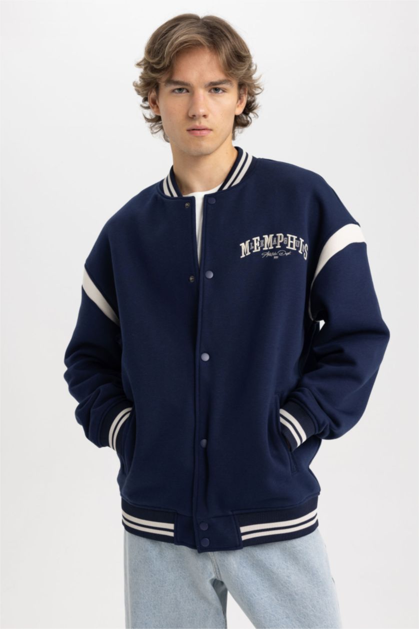Мужчины Синий Oversize Fit Cardigan