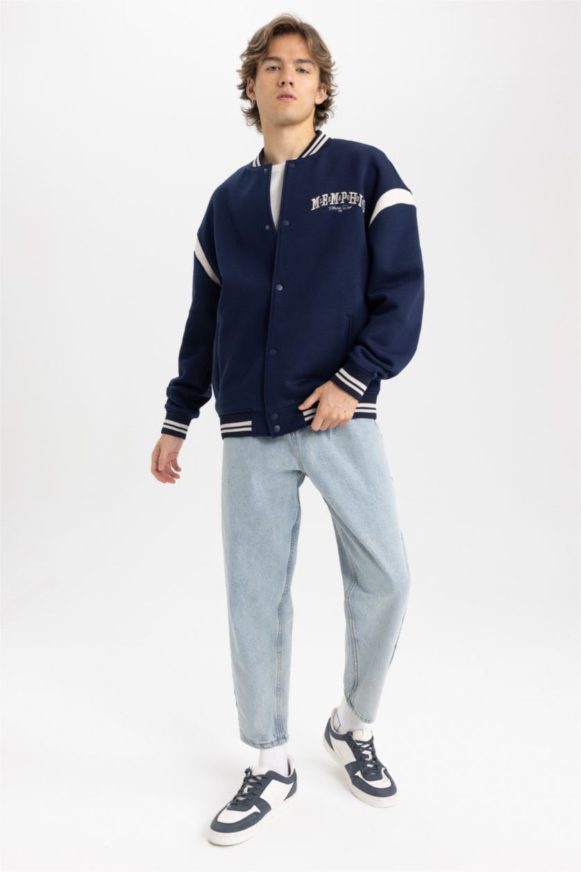 Мужчины Синий Oversize Fit Cardigan