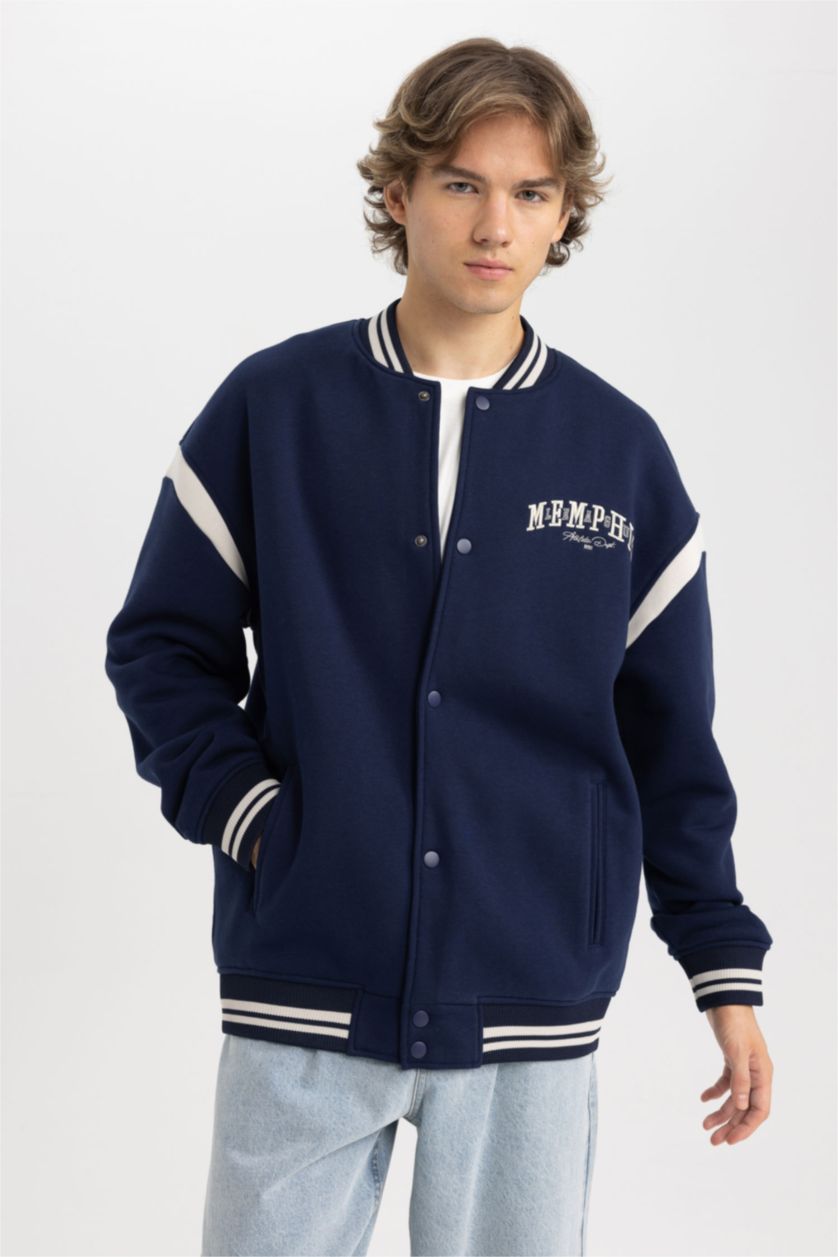 Мужчины Синий Oversize Fit Cardigan