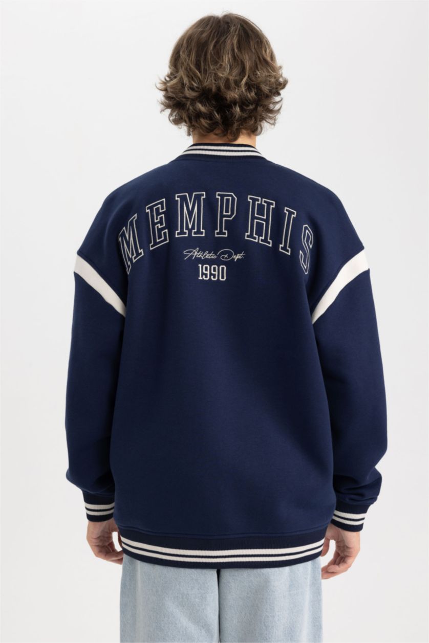 Мужчины Синий Oversize Fit Cardigan