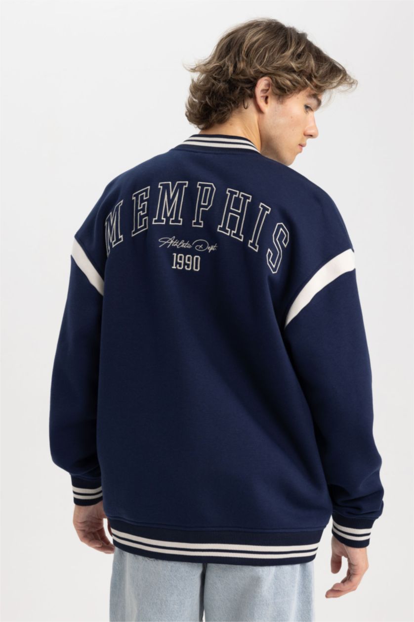 Мужчины Синий Oversize Fit Cardigan
