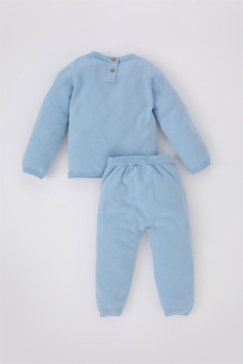 BÉBÉ GARÇON BLEU Clair Ensemble Coupe Régulière Pour BéBé Garçon Col Rond À Manches Longue - 2 Pièces