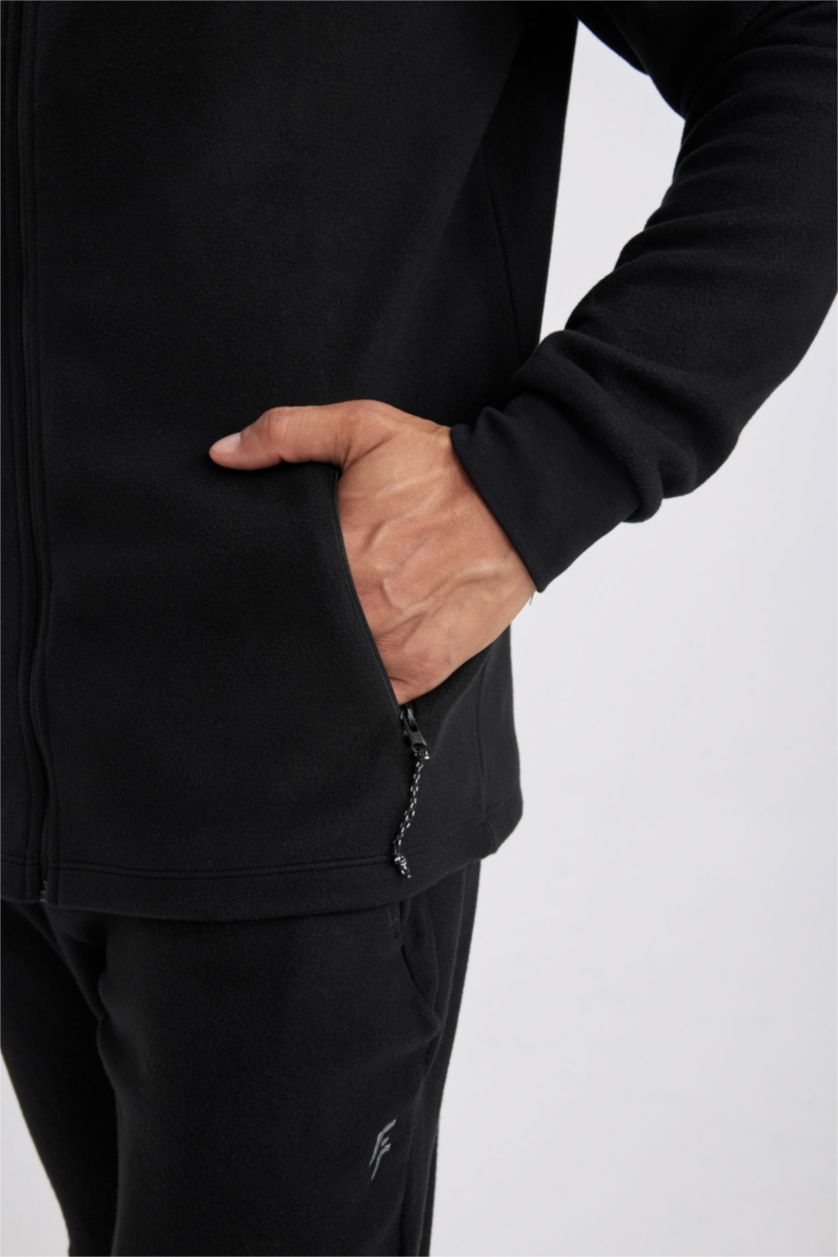 رجالي أسود كارديجان قطيفة قصة عادية من DeFactoFit