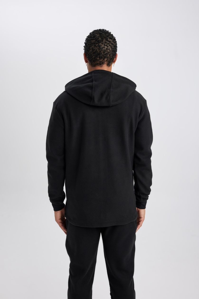 رجالي أسود كارديجان قطيفة قصة عادية من DeFactoFit