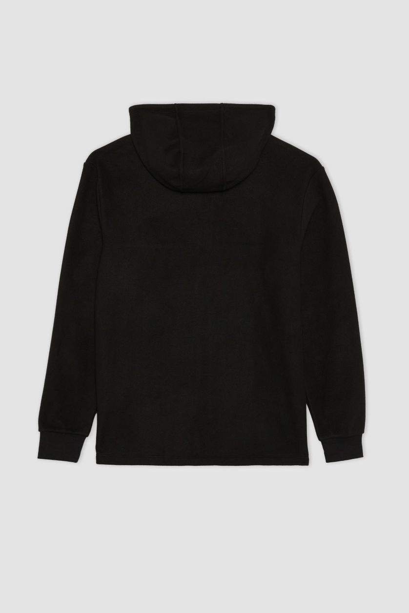 رجالي أسود كارديجان قطيفة قصة عادية من DeFactoFit