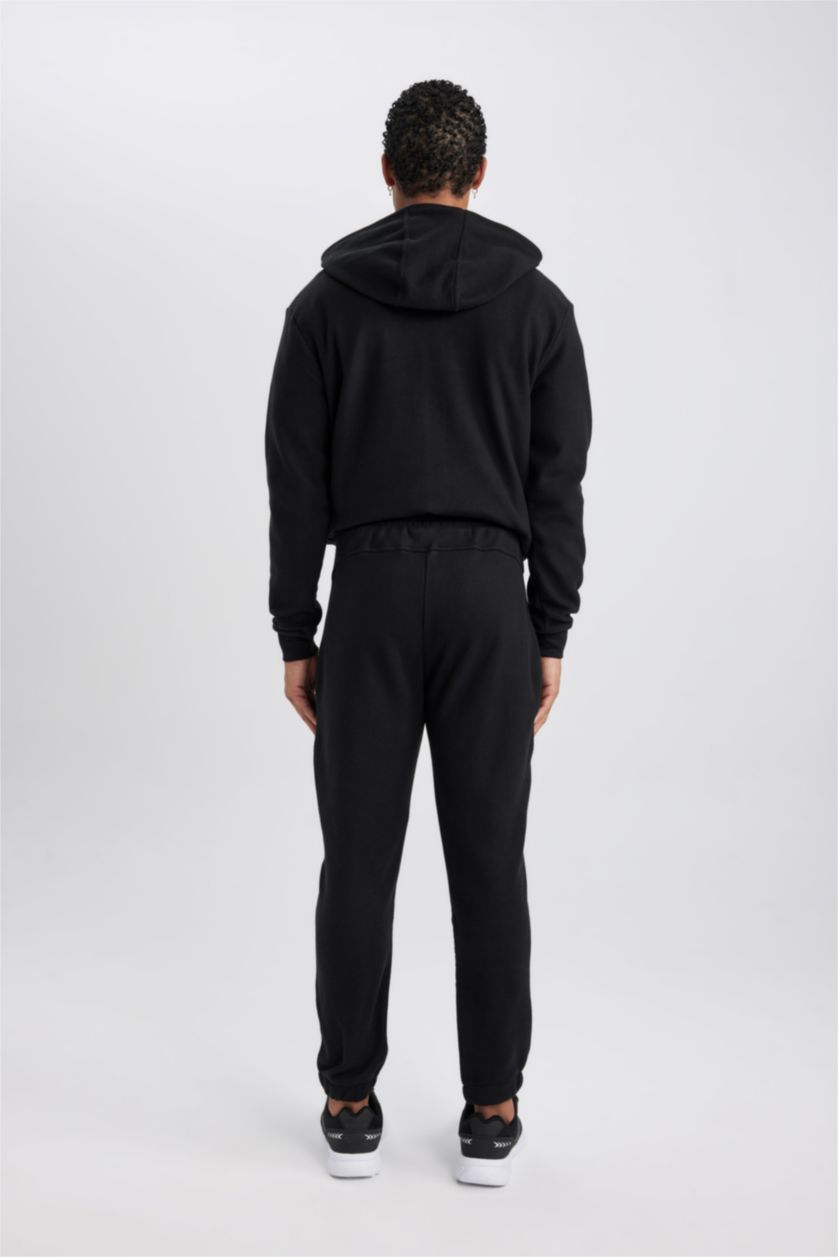 رجالي أسود بنطلون جوجر قصة عادية أسود من DeFactoFit