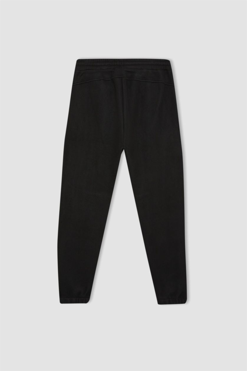 رجالي أسود بنطلون جوجر قصة عادية أسود من DeFactoFit