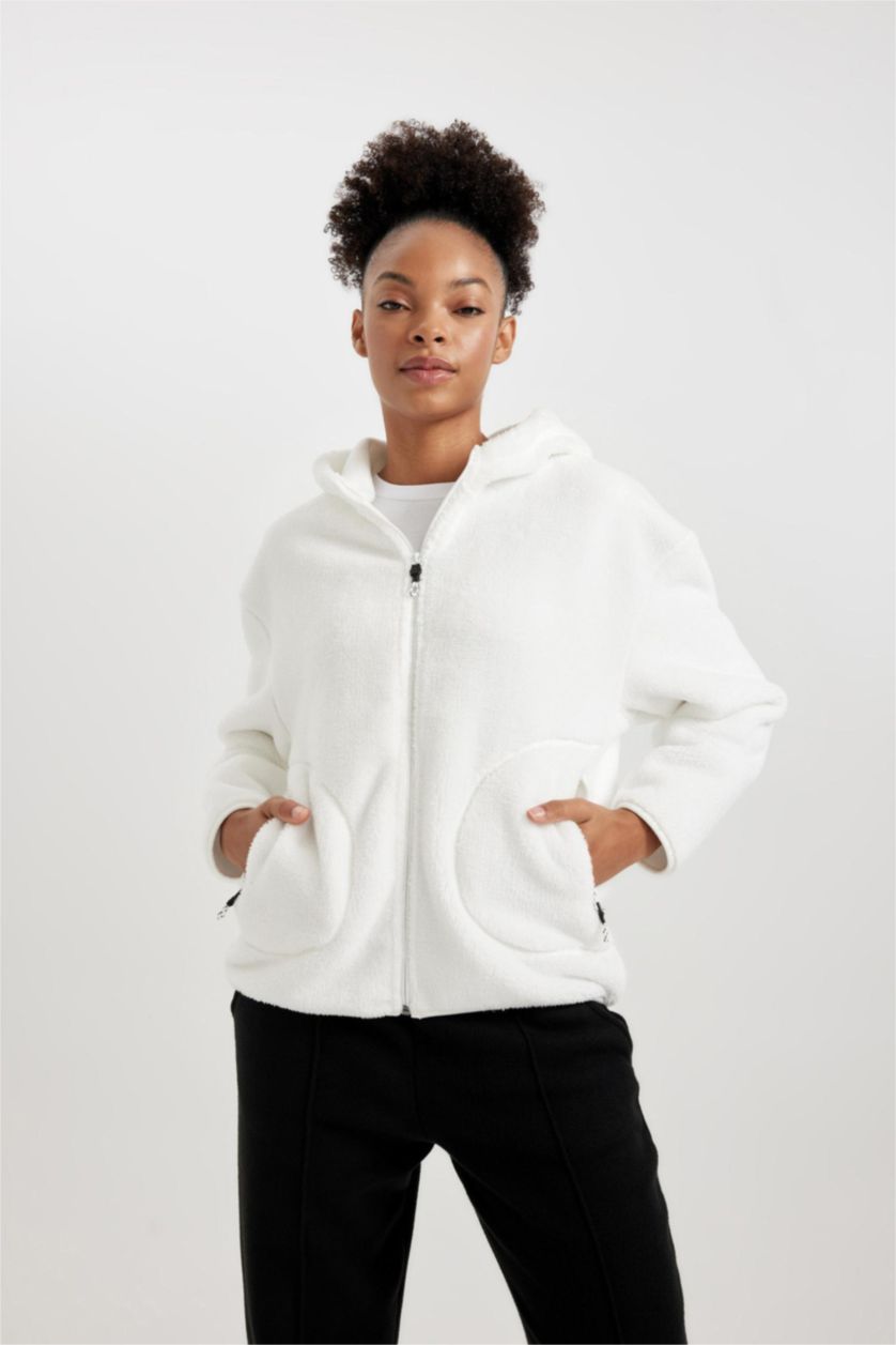 Әйелдерге экру бос пішім бас киімді плюш Кардиган