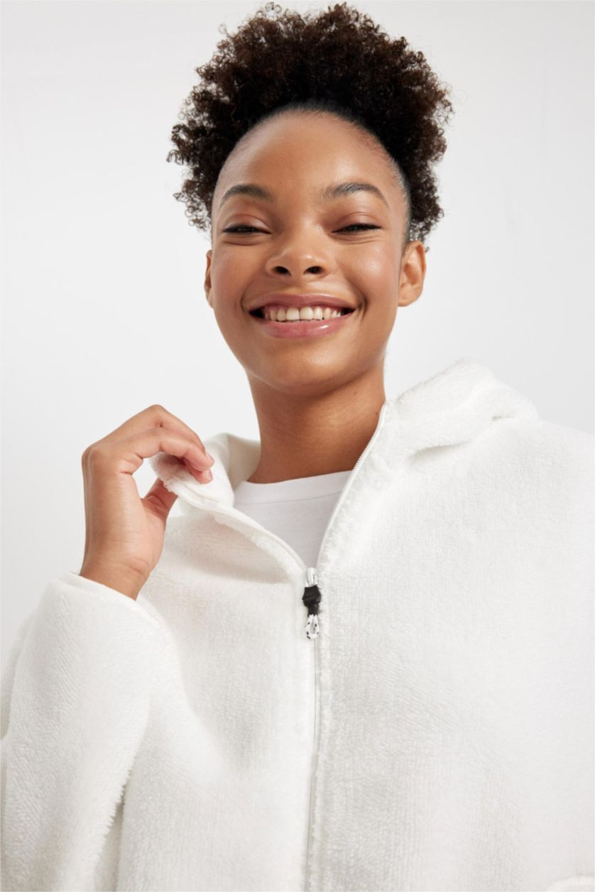 Әйелдерге экру бос пішім бас киімді плюш Кардиган