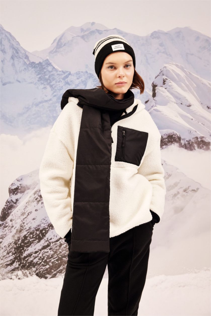 Женщины Бежевый Свитшот стандартного кроя с капюшоном, DeFactoFit