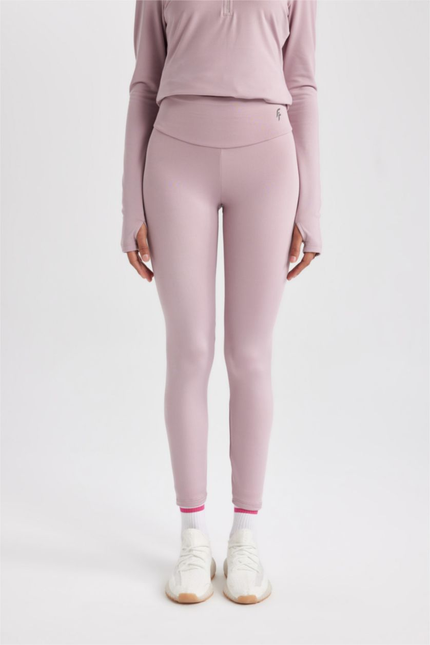 Әйелдерге Қызғылт стандарт пішім беліңізді жабыңыз Леггинстер