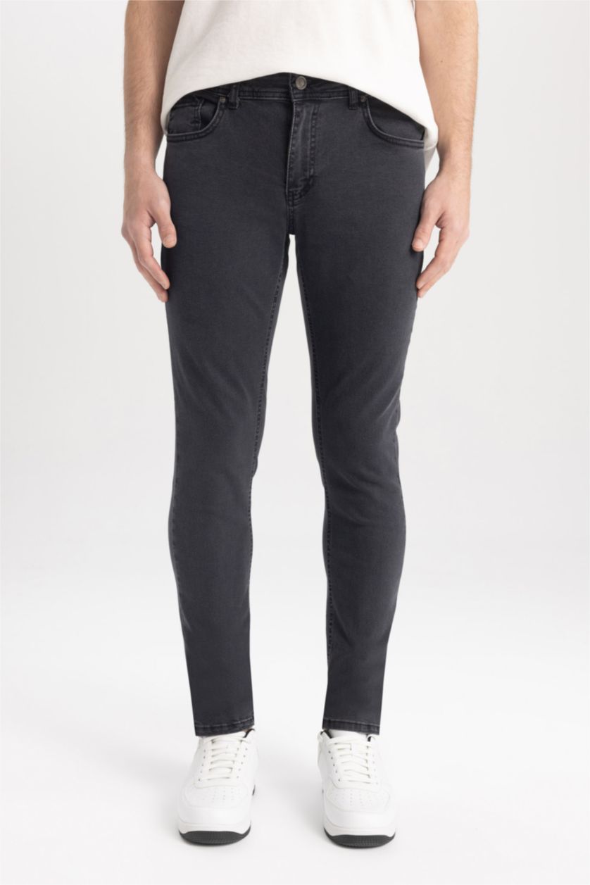 MAN Anthracite Pedro Slim Fit Slim Fit Normal Waist Narrow Leg Jeans