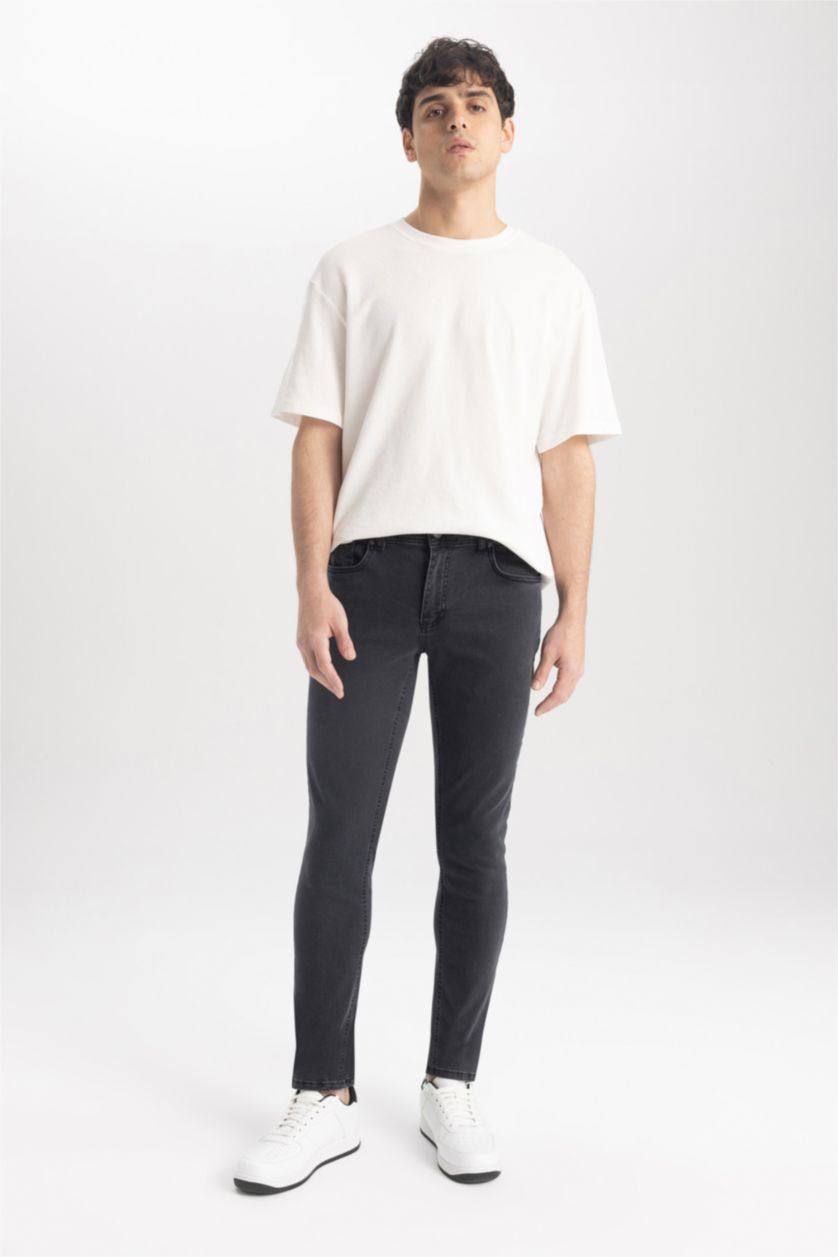 MAN Anthracite Pedro Slim Fit Slim Fit Normal Waist Narrow Leg Jeans