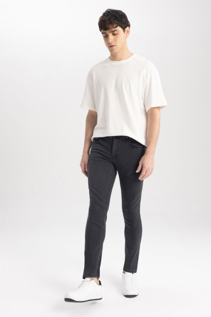 MAN Anthracite Pedro Slim Fit Slim Fit Normal Waist Narrow Leg Jeans