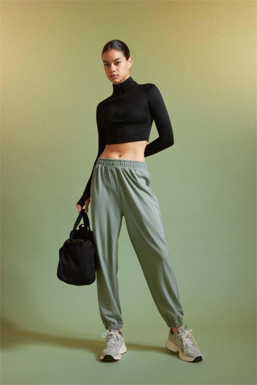 نساء أخضر Standard Fit Trousers