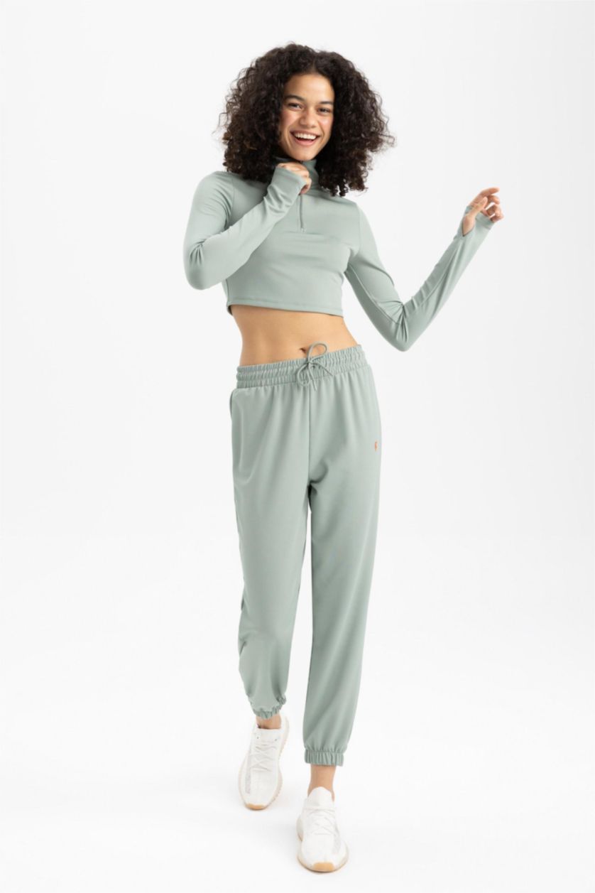نساء أخضر Standard Fit Trousers