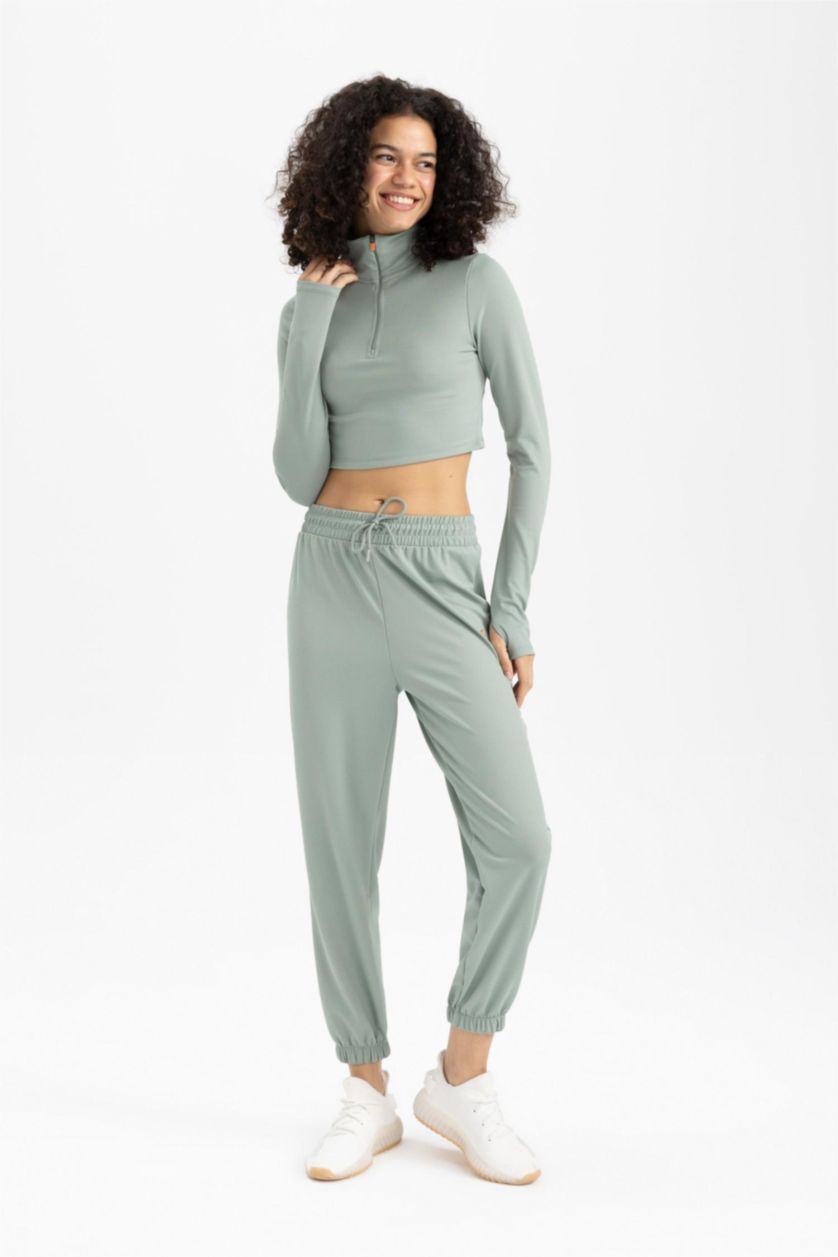 نساء أخضر Standard Fit Trousers