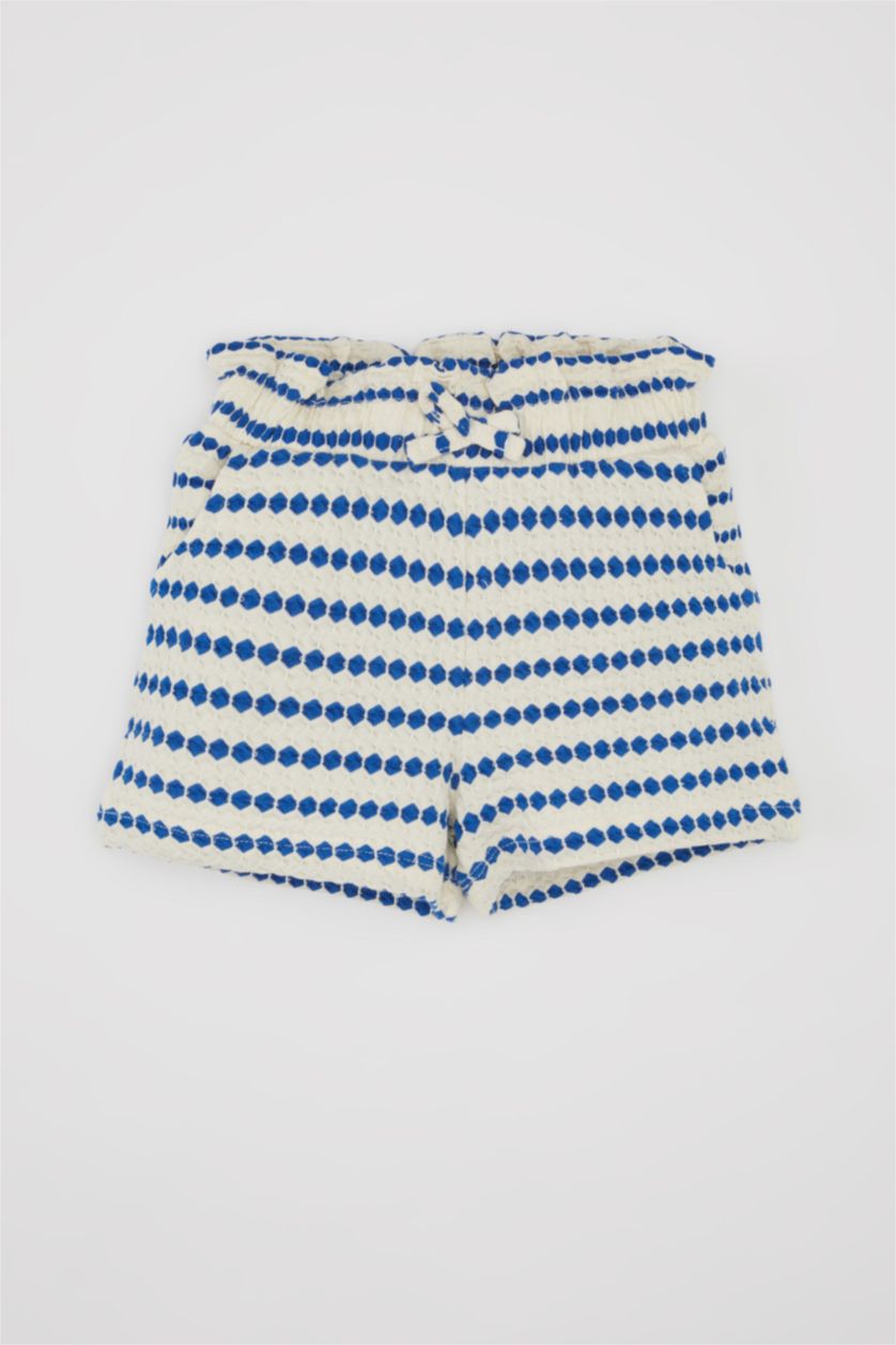 BÉBÉ FILLE Écru Ensemble en Tricot Col Ras Du Cou Slogan Manche Courte BéBé Fille