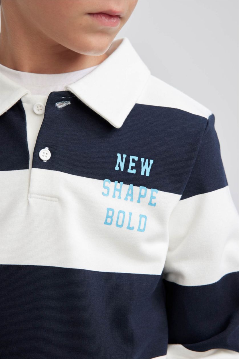 أولاد بيج فاتح سويت شيرت ولادي قصة عادية بياقة بولو